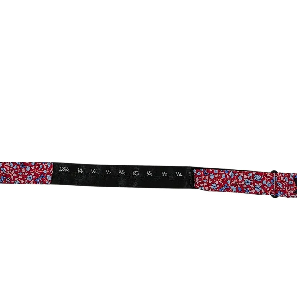 CREMIEUX Floral Silk Self-Tie‎ Bow Tie Red Blue Adjustable 100% Silk Preppy